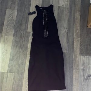 Bebe Metal Trim Ponte Dress